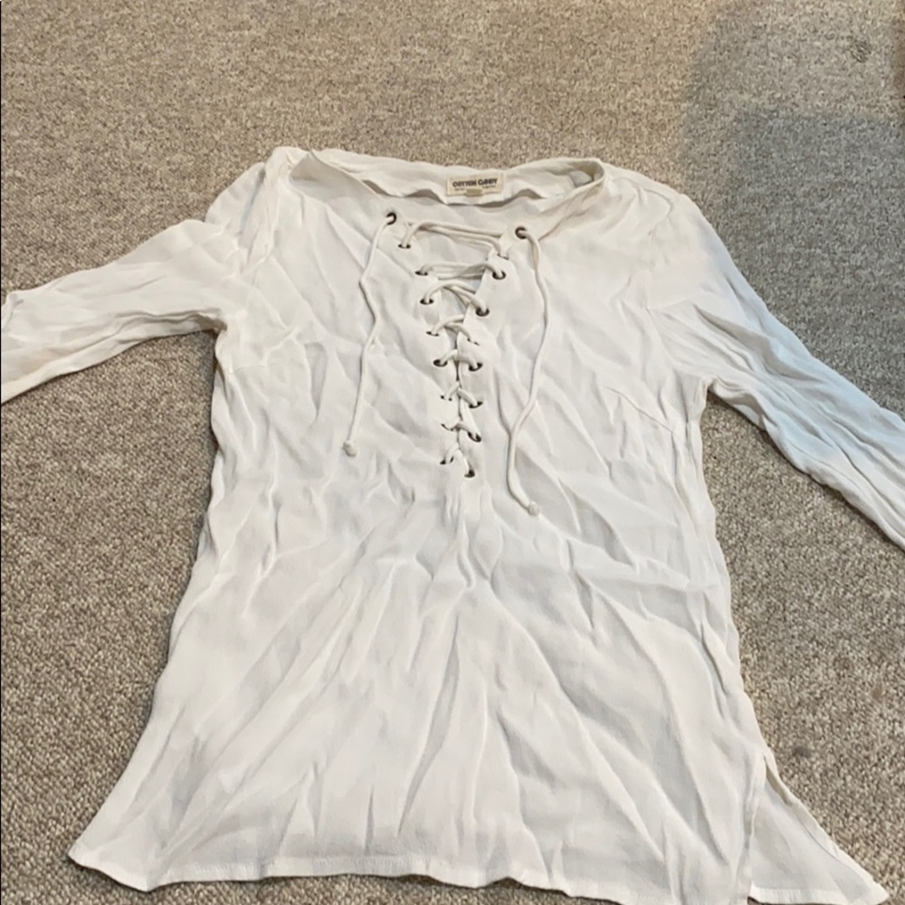 Cotton candy white blouse size small